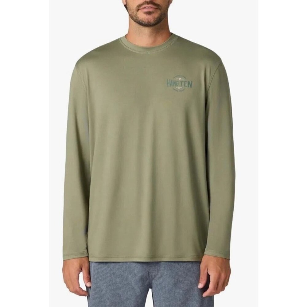 NEW Hang Ten Men's XL UV Protection Long Sleeve Tee Green